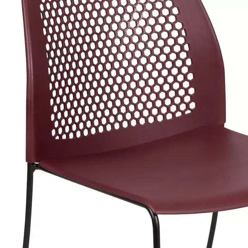 Flash Furniture Serie HERCULES Sedia impilabile con capacità di 300 kg, schienale ventilato e base a slitta verniciata a polvere