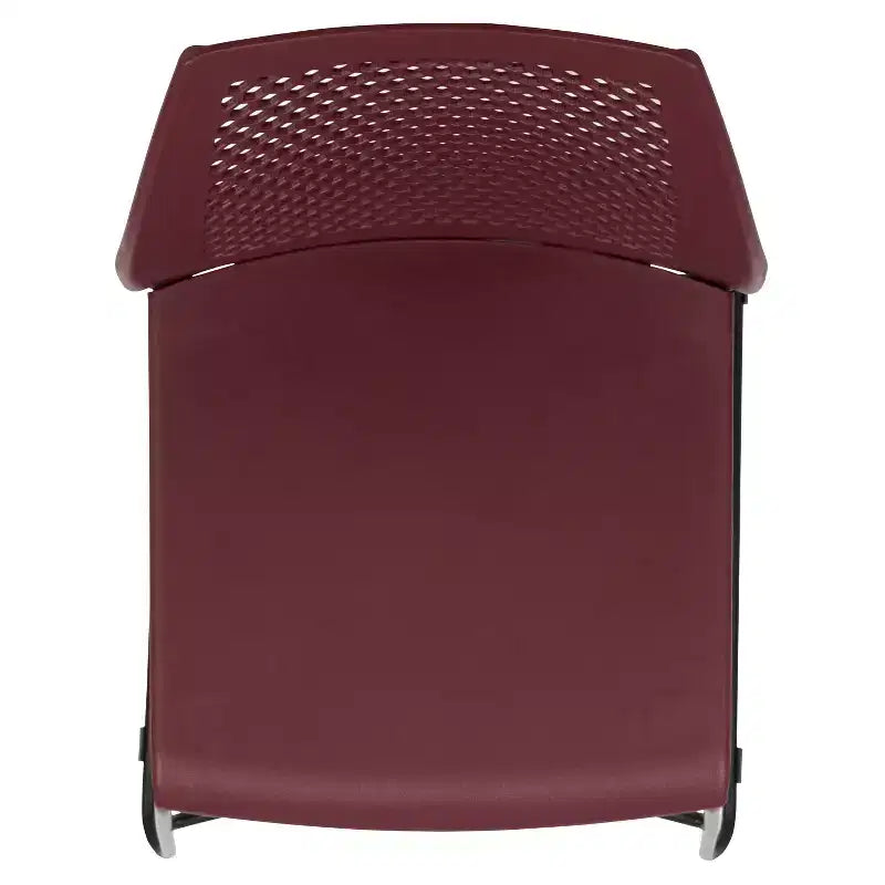 Flash Furniture Serie HERCULES Sedia impilabile con capacità di 300 kg, schienale ventilato e base a slitta verniciata a polvere
