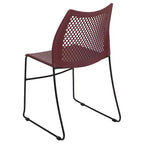 Flash Furniture Serie HERCULES Sedia impilabile con capacità di 300 kg, schienale ventilato e base a slitta verniciata a polvere