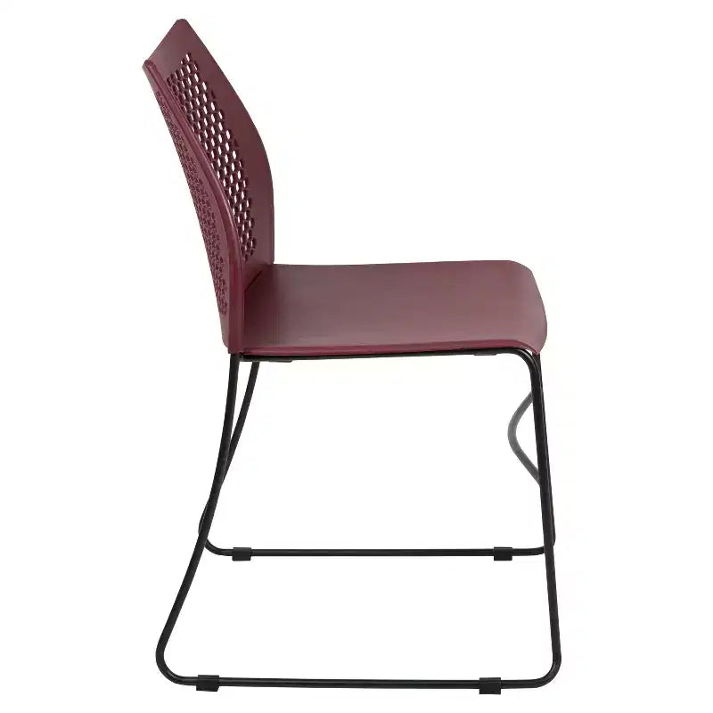 Flash Furniture Serie HERCULES Sedia impilabile con capacità di 300 kg, schienale ventilato e base a slitta verniciata a polvere