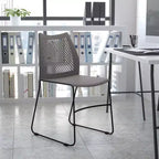Flash Furniture Serie HERCULES Sedia impilabile con capacità di 300 kg, schienale ventilato e base a slitta verniciata a polvere