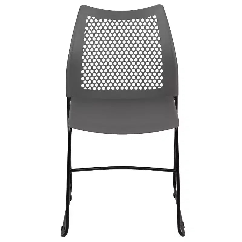 Flash Furniture Serie HERCULES Sedia impilabile con capacità di 300 kg, schienale ventilato e base a slitta verniciata a polvere