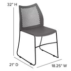 Flash Furniture Serie HERCULES Sedia impilabile con capacità di 300 kg, schienale ventilato e base a slitta verniciata a polvere