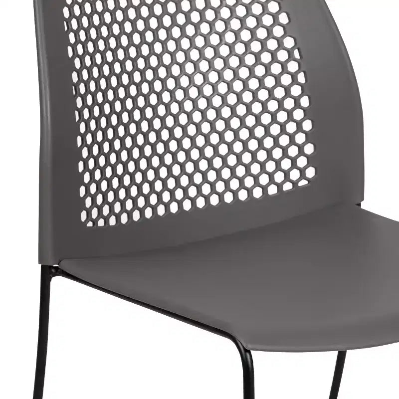 Flash Furniture Serie HERCULES Sedia impilabile con capacità di 300 kg, schienale ventilato e base a slitta verniciata a polvere