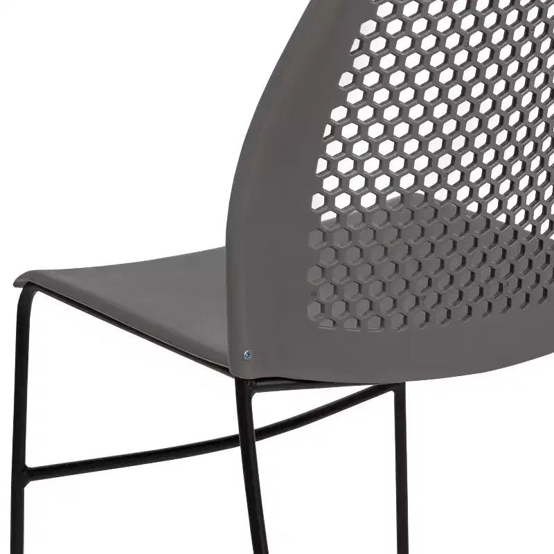 Flash Furniture Serie HERCULES Sedia impilabile con capacità di 300 kg, schienale ventilato e base a slitta verniciata a polvere