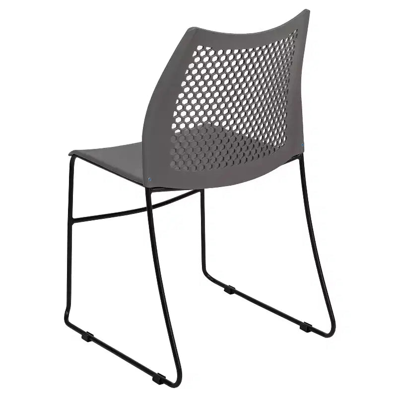 Flash Furniture Serie HERCULES Sedia impilabile con capacità di 300 kg, schienale ventilato e base a slitta verniciata a polvere