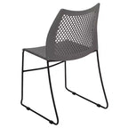Flash Furniture Serie HERCULES Sedia impilabile con capacità di 300 kg, schienale ventilato e base a slitta verniciata a polvere