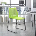Flash Furniture Serie HERCULES Sedia impilabile con capacità di 300 kg, schienale ventilato e base a slitta verniciata a polvere