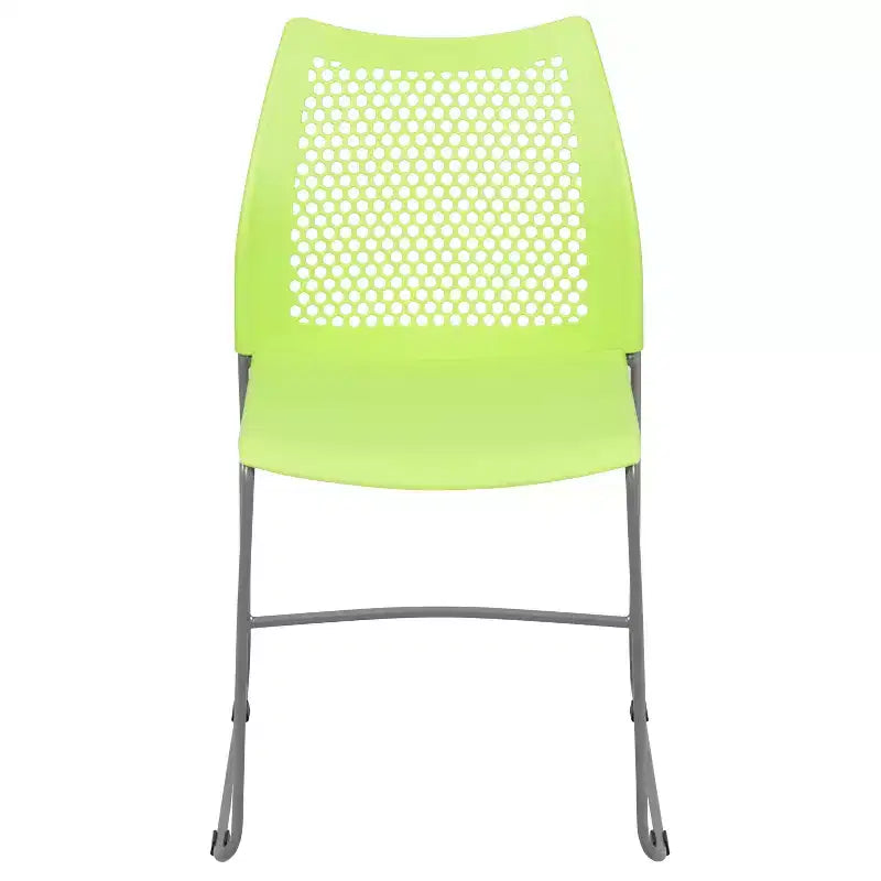 Flash Furniture Serie HERCULES Sedia impilabile con capacità di 300 kg, schienale ventilato e base a slitta verniciata a polvere