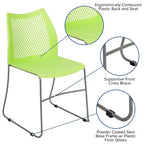 Flash Furniture Serie HERCULES Sedia impilabile con capacità di 300 kg, schienale ventilato e base a slitta verniciata a polvere