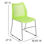 Flash Furniture Serie HERCULES Sedia impilabile con capacità di 300 kg, schienale ventilato e base a slitta verniciata a polvere