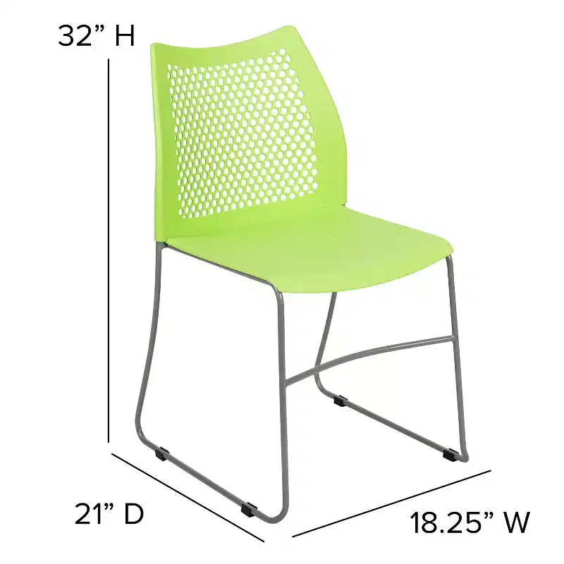 Flash Furniture Serie HERCULES Sedia impilabile con capacità di 300 kg, schienale ventilato e base a slitta verniciata a polvere