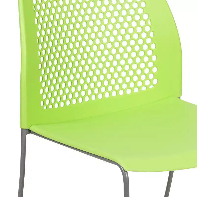 Flash Furniture Serie HERCULES Sedia impilabile con capacità di 300 kg, schienale ventilato e base a slitta verniciata a polvere
