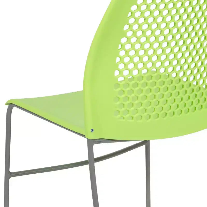 Flash Furniture Serie HERCULES Sedia impilabile con capacità di 300 kg, schienale ventilato e base a slitta verniciata a polvere