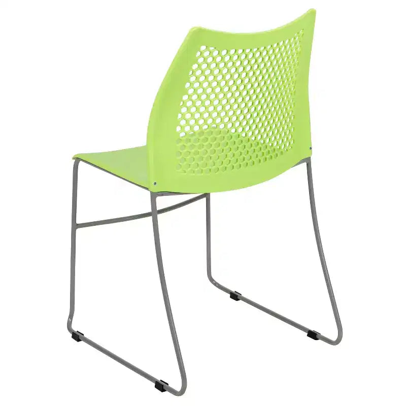 Flash Furniture Serie HERCULES Sedia impilabile con capacità di 300 kg, schienale ventilato e base a slitta verniciata a polvere
