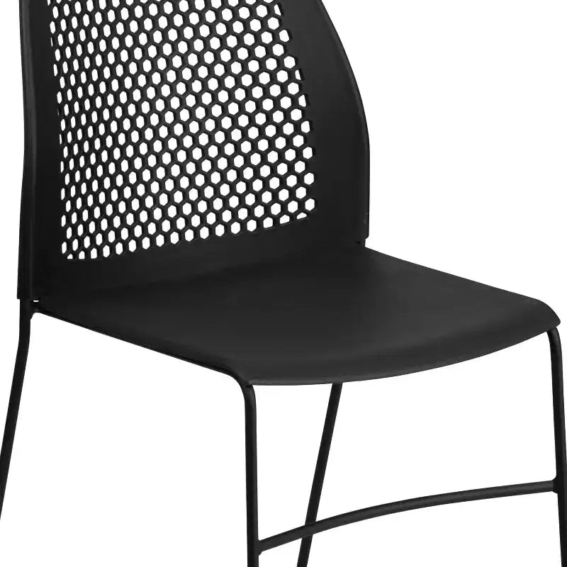 Flash Furniture Serie HERCULES Sedia impilabile con capacità di 300 kg, schienale ventilato e base a slitta verniciata a polvere
