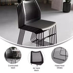 Flash Furniture Serie HERCULES Sedia impilabile con capacità di 300 kg, schienale ventilato e base a slitta verniciata a polvere