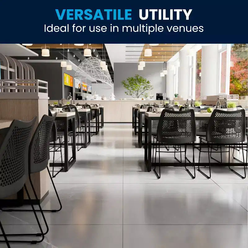 Flash Furniture Serie HERCULES Sedia impilabile con capacità di 300 kg, schienale ventilato e base a slitta verniciata a polvere