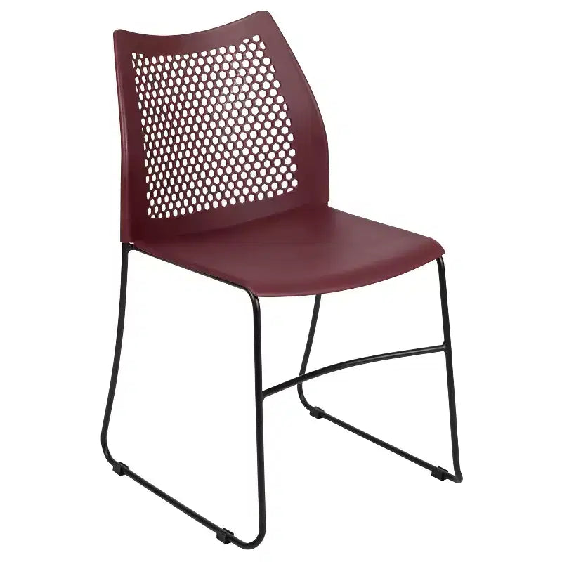 Flash Furniture HERCULES Series 661 lb. Capacity Stack Chair with Air-Vent Back and Powder Coated Sled Base