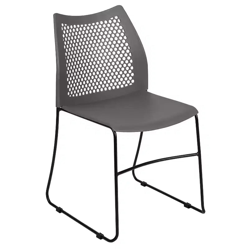 Flash Furniture HERCULES Series 661 lb. Capacity Stack Chair with Air-Vent Back and Powder Coated Sled Base