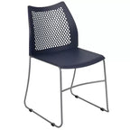 Flash Furniture Serie HERCULES Sedia impilabile con capacità di 300 kg, schienale ventilato e base a slitta verniciata a polvere