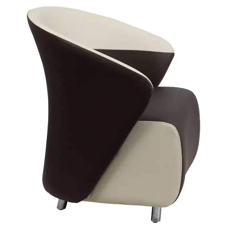 Flash Furniture LeatherSoft Curved Barrel Back Lounge Chair