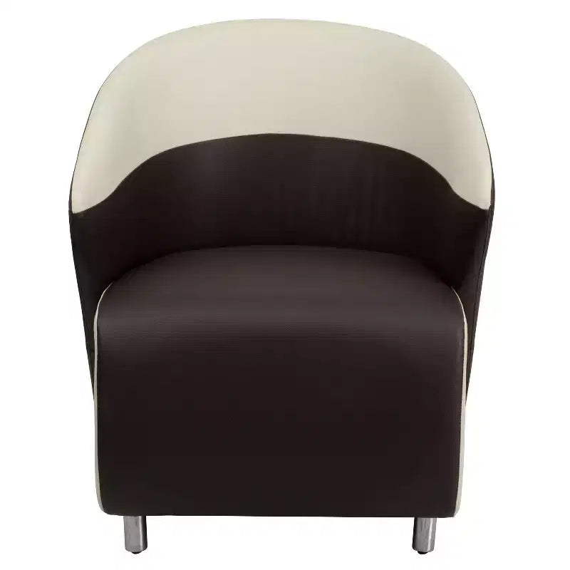Poltrona da salotto Flash Furniture con schienale curvo in pelle sintetica