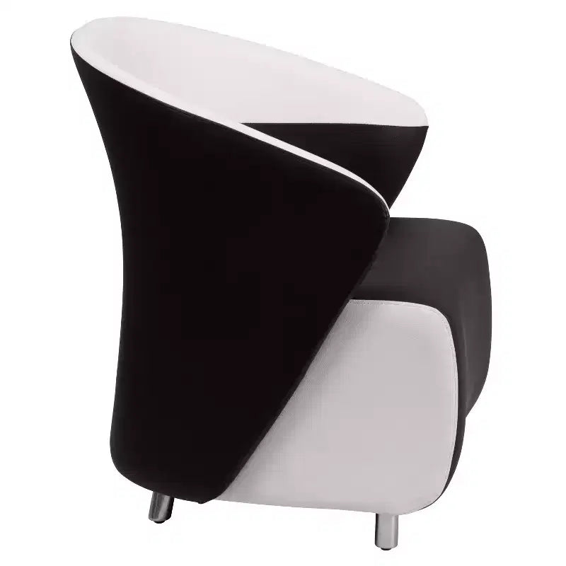 Poltrona da salotto Flash Furniture con schienale curvo in pelle sintetica