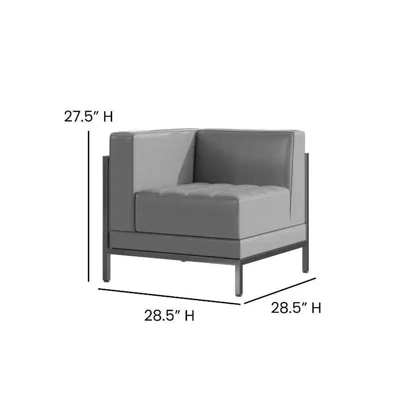Flash Furniture HERCULES Imagination Series Poltrona Angolare Sinistra Modulare Contemporanea con Seduta Trapuntata Capitonnè e Telaio Contenitore