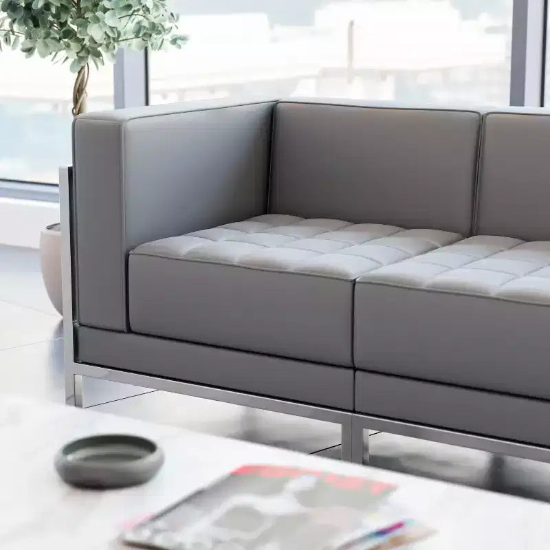 Flash Furniture HERCULES Imagination Series Poltrona Angolare Sinistra Modulare Contemporanea con Seduta Trapuntata Capitonnè e Telaio Contenitore
