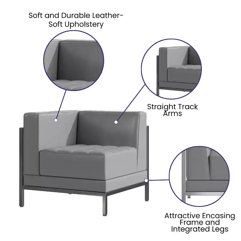 Flash Furniture HERCULES Imagination Series Poltrona Angolare Sinistra Modulare Contemporanea con Seduta Trapuntata Capitonnè e Telaio Contenitore