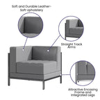 Flash Furniture HERCULES Imagination Series Poltrona Angolare Sinistra Modulare Contemporanea con Seduta Trapuntata Capitonnè e Telaio Contenitore