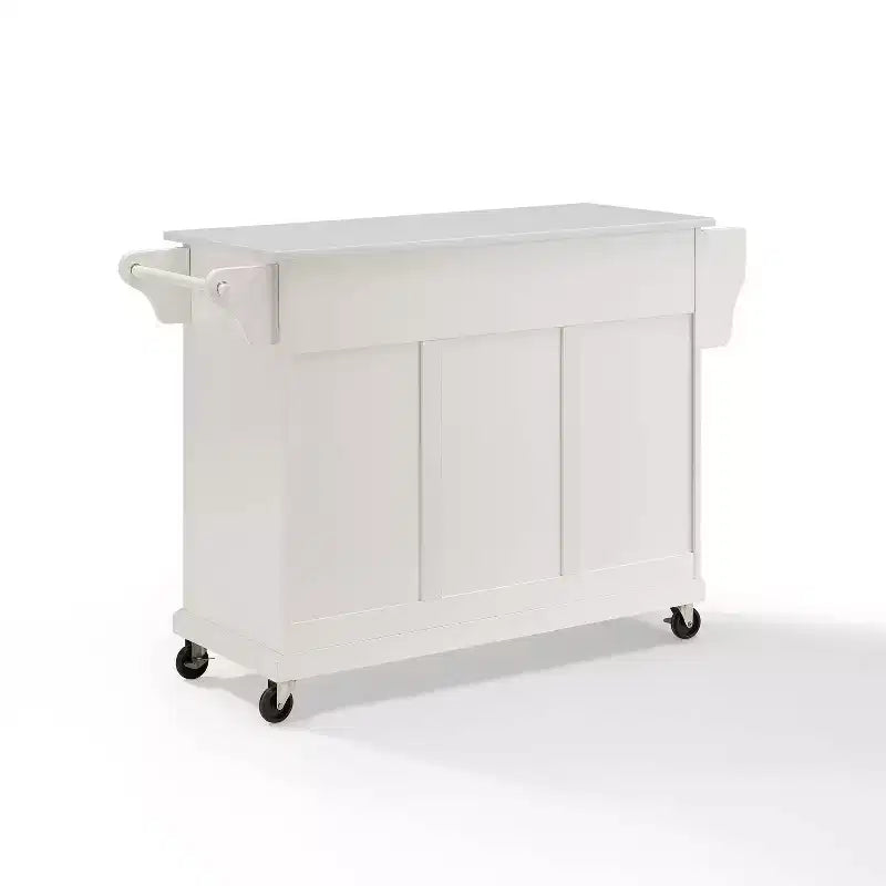 Carrello da cucina con ripiano in granito e ruote – Bianco / Ciliegio / Nero / Grigio, 1 persona