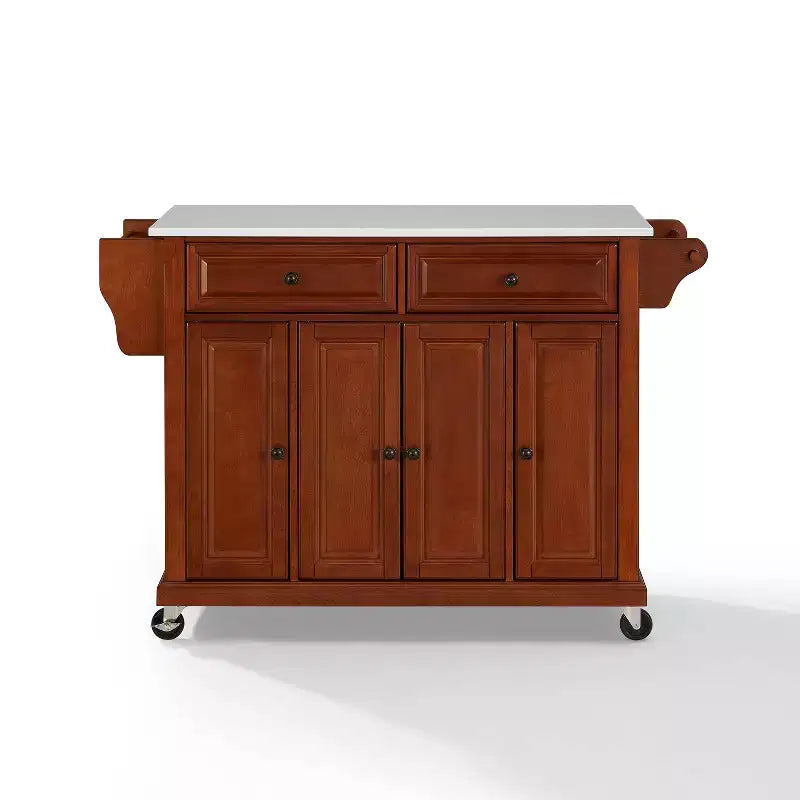 Carrello da cucina con ripiano in granito e ruote – Bianco / Ciliegio / Nero / Grigio, 1 persona