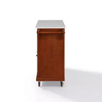 Carrello da cucina con ripiano in granito e ruote – Bianco / Ciliegio / Nero / Grigio, 1 persona