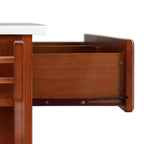 Carrello da cucina con ripiano in granito e ruote – Bianco / Ciliegio / Nero / Grigio, 1 persona