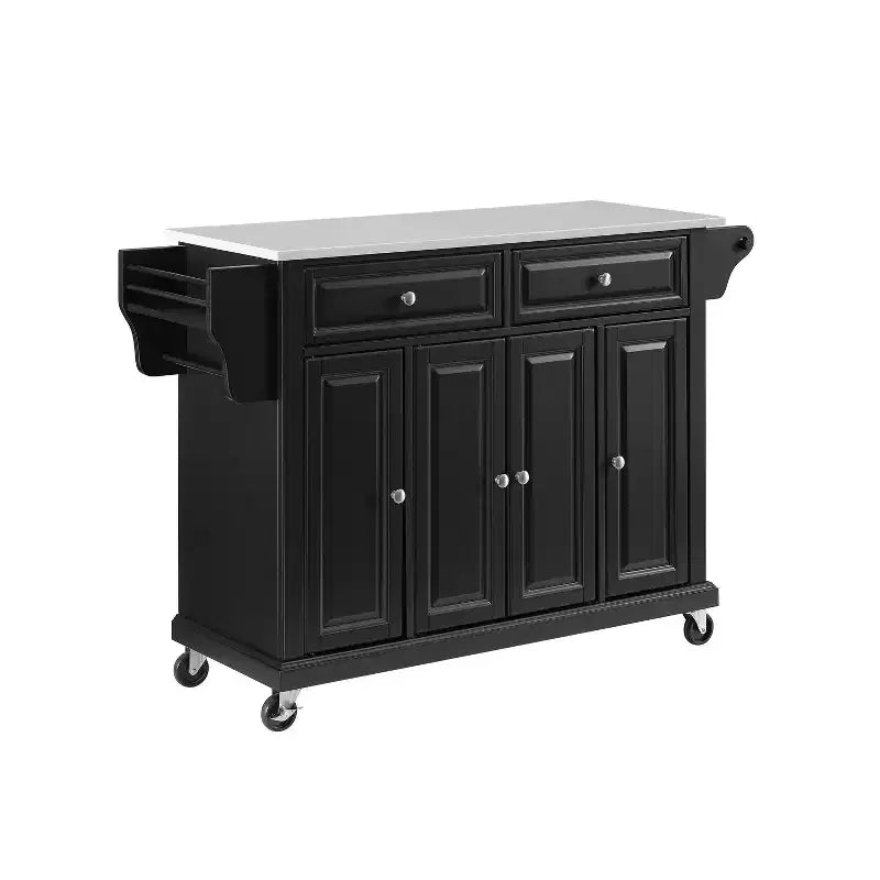 Carrello da cucina con ripiano in granito e ruote – Bianco / Ciliegio / Nero / Grigio, 1 persona