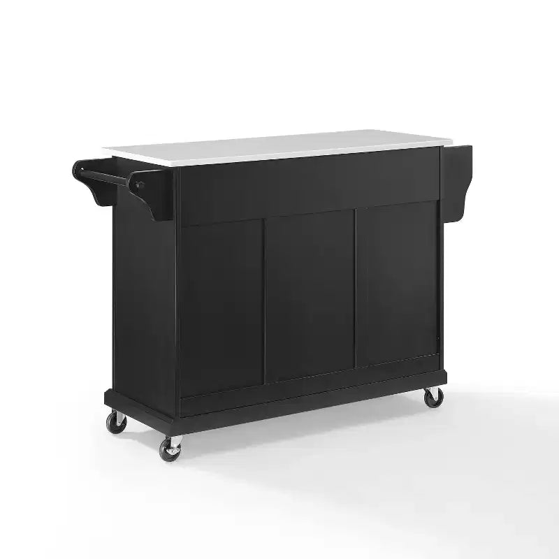 Carrello da cucina con ripiano in granito e ruote – Bianco / Ciliegio / Nero / Grigio, 1 persona