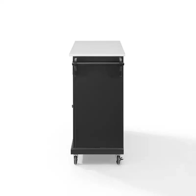 Carrello da cucina con ripiano in granito e ruote – Bianco / Ciliegio / Nero / Grigio, 1 persona