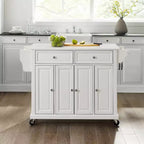 Carrello da cucina con ripiano in granito e ruote – Bianco / Ciliegio / Nero / Grigio, 1 persona