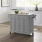 Carrello da cucina con ripiano in granito e ruote – Bianco / Ciliegio / Nero / Grigio, 1 persona
