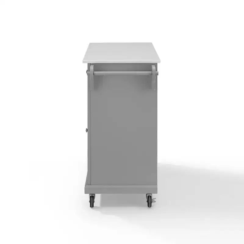 Carrello da cucina con ripiano in granito e ruote – Bianco / Ciliegio / Nero / Grigio, 1 persona