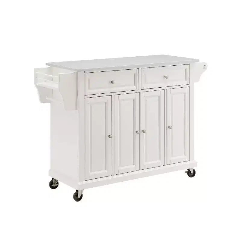 Carrello da cucina con ripiano in granito e ruote – Bianco / Ciliegio / Nero / Grigio, 1 persona