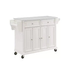 Carrello da cucina con ripiano in granito e ruote – Bianco / Ciliegio / Nero / Grigio, 1 persona