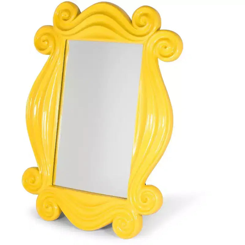 Specchio replica Ukonic Friends TV Show con cornice spioncino gialla per porta | 38 x 28 cm
