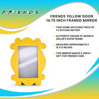 Specchio replica Ukonic Friends TV Show con cornice spioncino gialla per porta | 38 x 28 cm