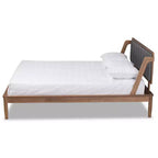 Helsa Letto a Piattaforma Moderno Metà Secolo Noce/Marrone/Grigio - Baxton Studio