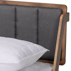 Helsa Letto a Piattaforma Moderno Metà Secolo Noce/Marrone/Grigio - Baxton Studio