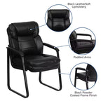 Sedia da ricevimento direzionale Emma and Oliver con supporto lombare e base a slitta