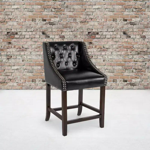 Sgabello da banco Transitional Tufted Walnut 24H